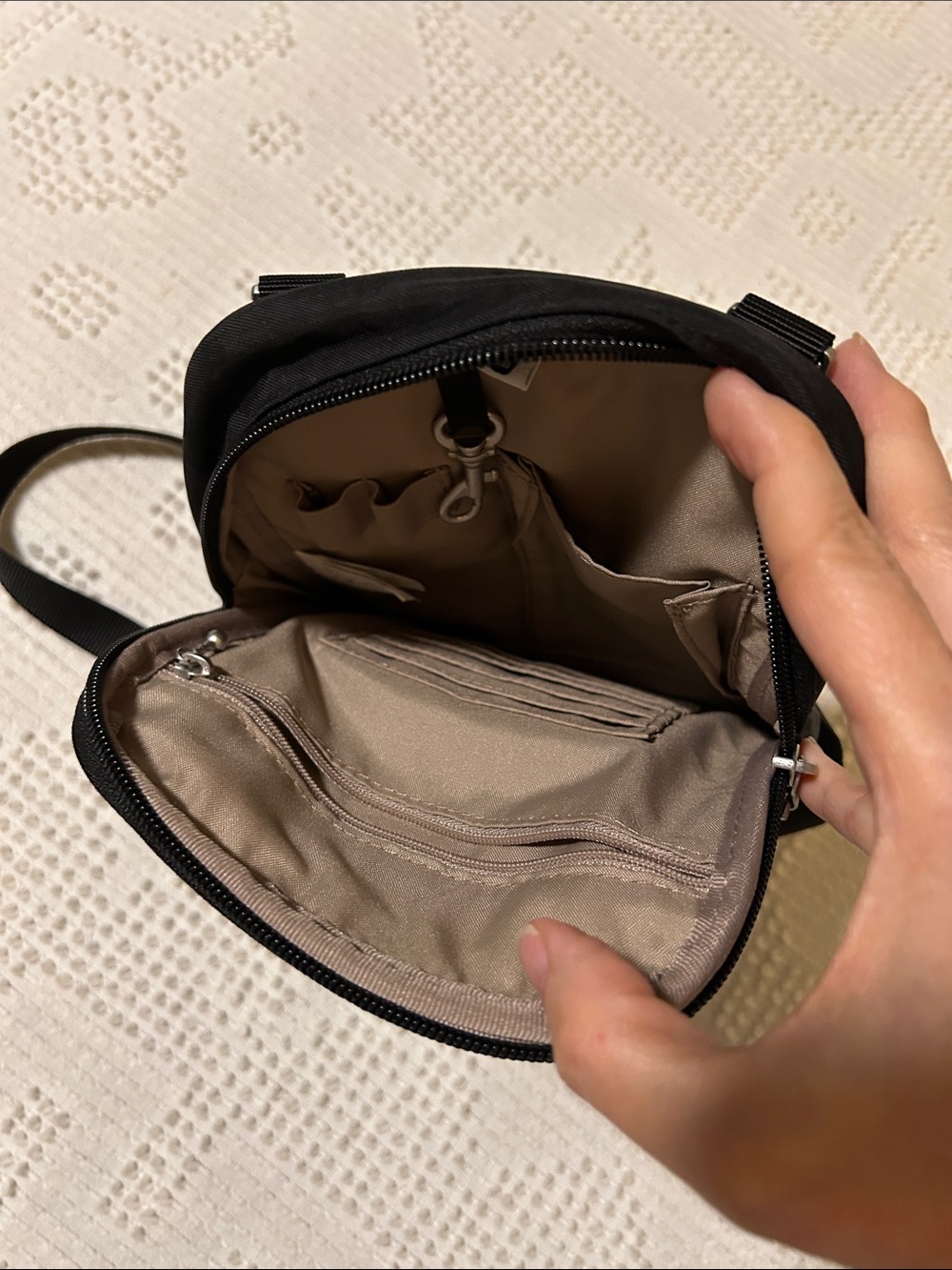 Baggallini Black Crossbody with Silver Accents - Picture 5 of 7